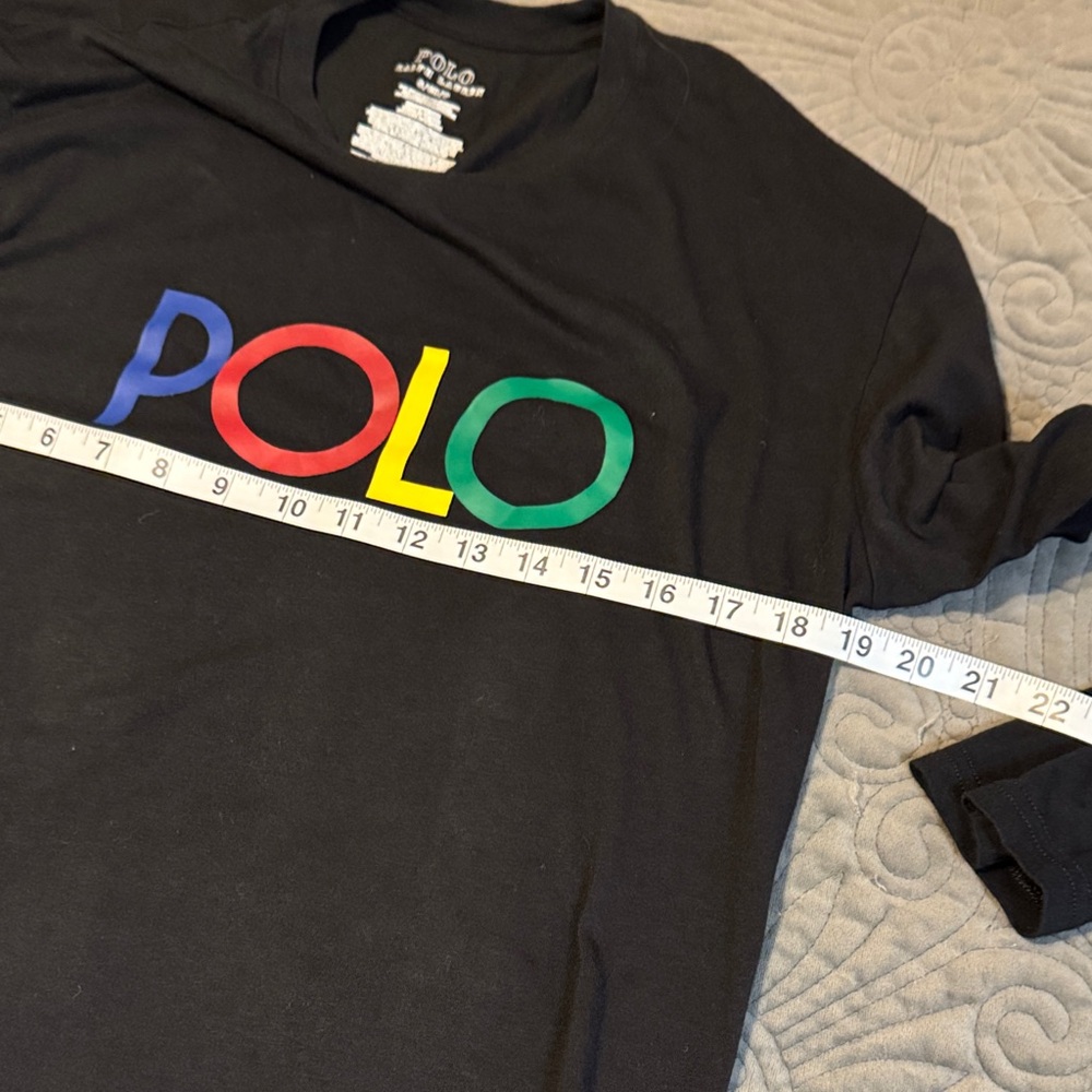 Polo by Ralph Lauren Black Tee with Multicolor Logo - Picture 9 of 10